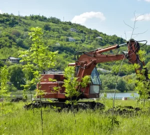 construction machinery at work red excavator digs 2024 05 27 01 04 05 utc